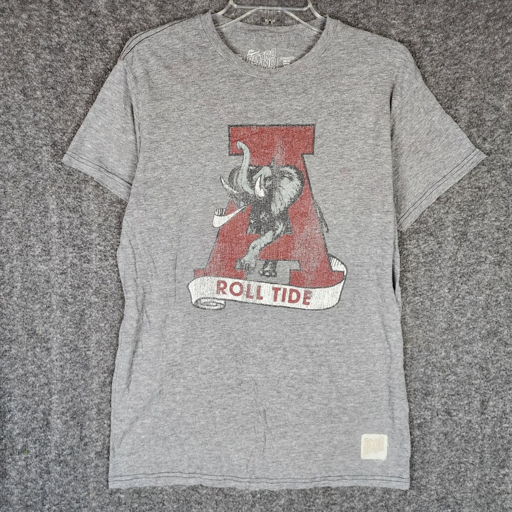 Alabama T-Shirt Mens M Gray NCAA Football Roll Tide Retro Brand EUC